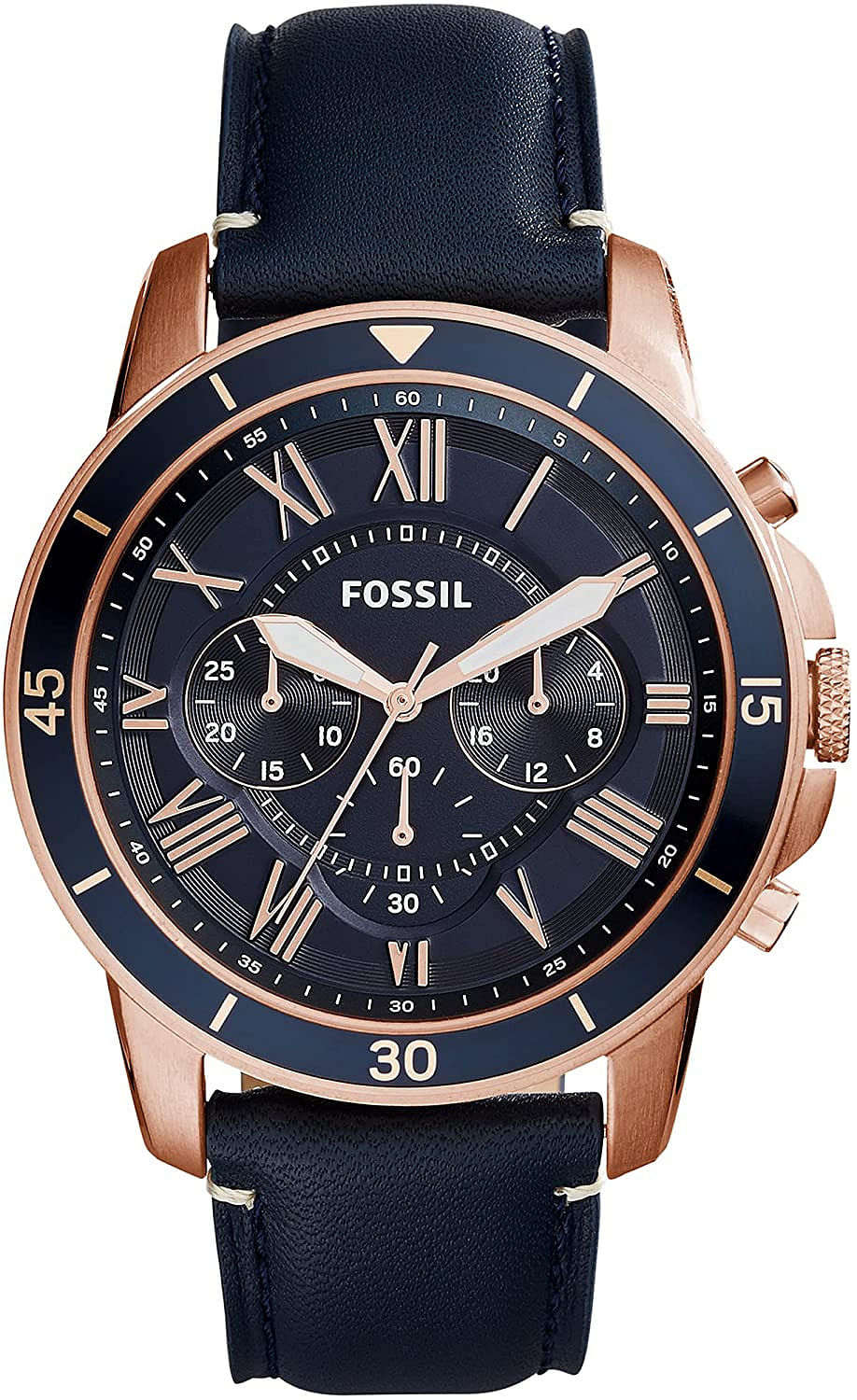 Fossil Mens Quartz Watch, Analog and Leather- FS5237