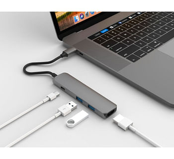 Addicted - 4 Hub USB-C 2.0, 2x USB 3.0 and 4K HDMI - Gray