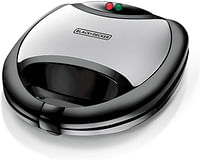 Black+Decker 750W 2 Slice Sandwich Maker, Black - TS2000-B5