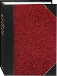 Pioneer LBT-57/R Photo Albums 50-Pocket Red and Black Ledger Style Leatherette Cover Photo Album for 5 by 7-Inch Prints