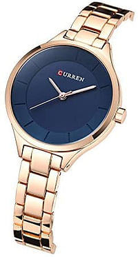 Curren 9015 Quartz Movement Round Dial Stainless Steel Strap Waterproof Women Wristwatch RG