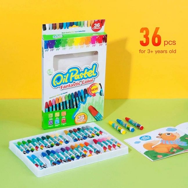 Oil Crayon Pastels Fantastic Colors 36 Pcs Set For Children | Coloring & Drawing