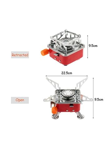 Portable Camping Card Type Mini Gas Stove with Storage Bag | Lightweight Outdoor Butane Burner with Convenient Piezo Ignition | Perfect for Hiking & Camping