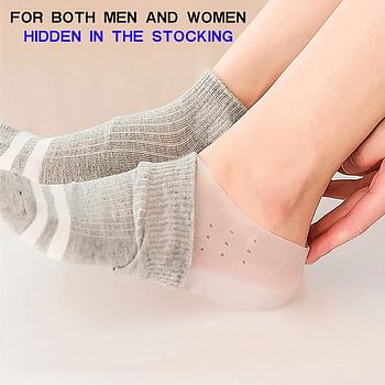 Invisible Height lift Hidden Increase of interview physical examination Invisible Height Increase Shoe Inserts Insoles Inner Heightening Bionic Heel Sock Silicon Gel Socks Height