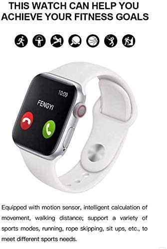 T500 Plus + Smart Watch for iPhone iOS Android Phone Bluetooth Waterproof (White)