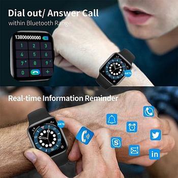 T200 Plus Smart Watch 2022 New Series 7 Bluetooth Call Heart Rate Blood Monitor Waterproof Custom Dial Smartwatch - Blue