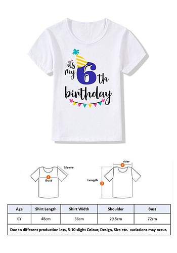 Its My 6th Birthday Party Boys and Girls Costume Tshirt Memorable Gift Idea Amazing Photoshoot Prop  - Blue