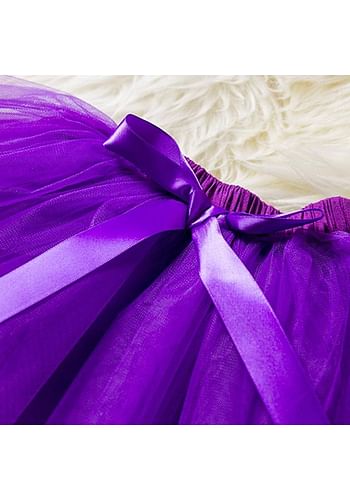One Birthday Outfit Baby Girl Party Fancy Dress | Photography Costume | 3 Pcs Set - Purple