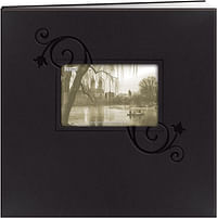 Pioneer MB10E-FBK 12 x 12-inch Black with Floral Embossed Leatherette Post Bound Album, Multi-Colour
