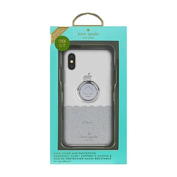 KATE SPADE Ring Stand & Hardshell Case Scallop Mermaid Glitter for iPhone XR