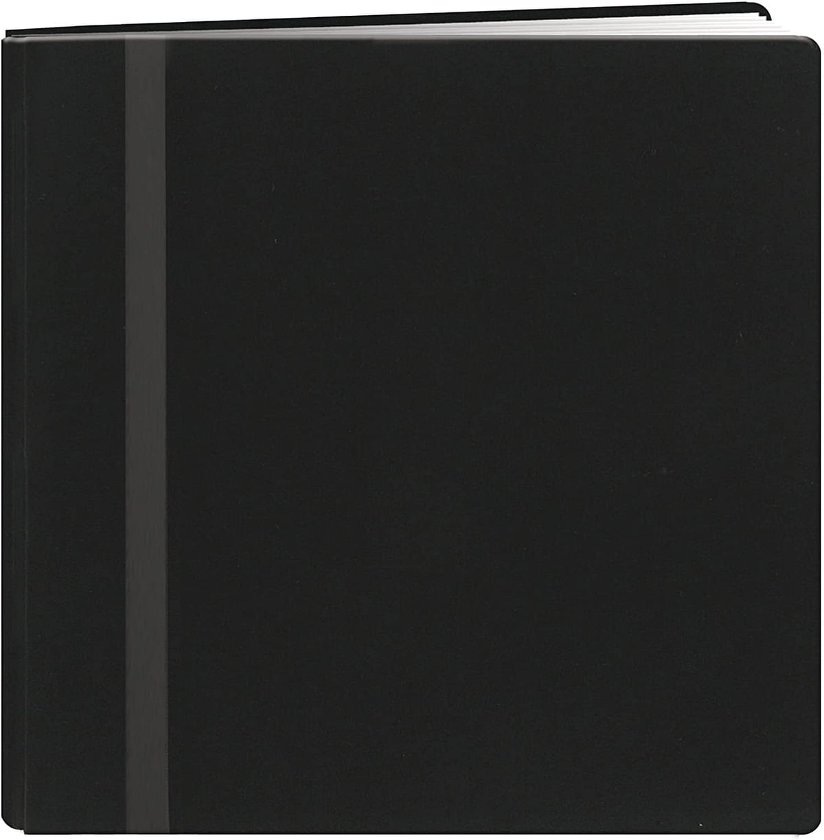 Pioneer 12 Inch by 12 Inch Snapload Fabric Cover with Ribbon Trim Memory Book, Black