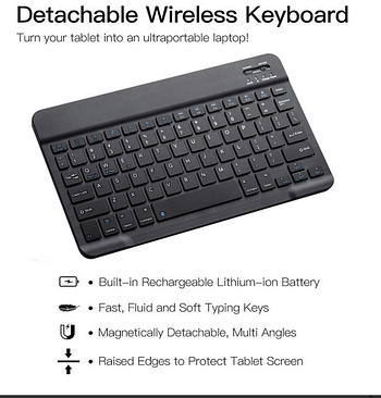 Smart Keyboard Case for iPad 10.2 2019/air3/Pro 10.5 Inch 2020, Strong Magnetic Attachment, Lightweight Detachable Wireless Keyboard, Support Apple Pencil Pair & Charging,Black,without backlit