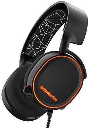 ستيل سيريز سماعة الألعاب السلكية أركتيس 5 7.1 مع نظام صوت محيطي آر جي بي توضع على الأذن أسود /برتقالي.