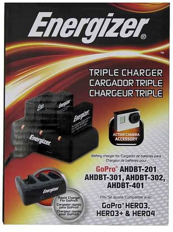 Energizer Battery Charger for GoPro Hero3, Hero3+ & Hero4 (AHDBT-201 AHDBT-301 AHDBT-302, AHDBT-401)