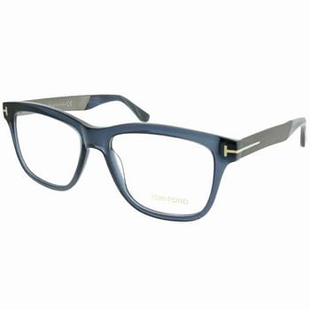توم فورد FT 5372 090 نظارات لامعة مستطيلة من البلاستيك الأزرق 52 ملم