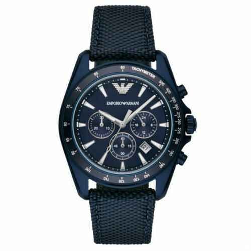 Emporio Armani Men s Ar6132 Sport Blue Nylon Quartz Watch Analog Display