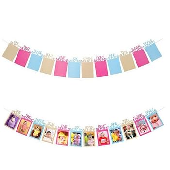 First Birthday Photo Frame Banner for kids -Multi -L