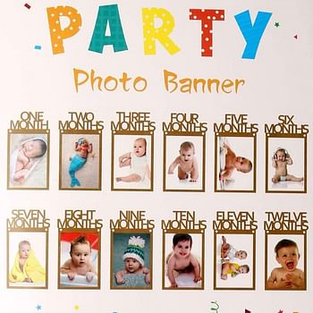First Birthday Photo Frame Banner for kids - Rose Gold -L