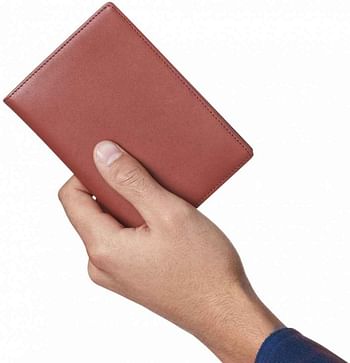 Amaznbasics Leather Rfid Blocking Passport Wallet Unisex - Brown