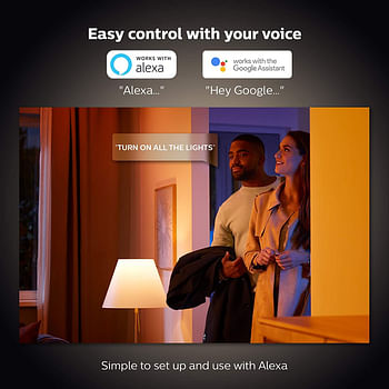 Philips Hue UAE White and Colour Ambiance LED Smart Bulb, Bluetooth & Zigbee compatible ( Hue Bridge Optional ), Works with Alexa & Google Assistant