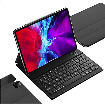 Smart Keyboard Case for iPad 10.2 2019/air3/Pro 10.5 Inch 2020, Strong Magnetic Attachment, Lightweight Detachable Wireless Keyboard, Support Apple Pencil Pair & Charging,Black,without backlit