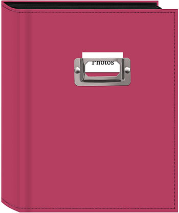 Pioneer Photo 208-Pocket Bright Pink Sewn Leatherette Photo Album with Silvertone Metal I.D. Plate for 4 by 6-Inch Prints