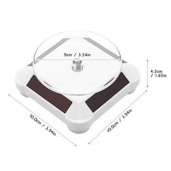 360° Solar Powered Rotating Turntable | Jwellery, Cellphone & Watch Display Stand | White