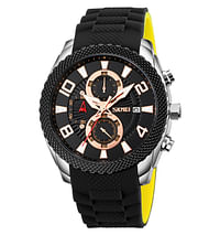 SKMEI 9269 Jam Tangan Chain Quartz Watches for Men 3ATM Waterproof Multifunction Wrist Watch S/Black