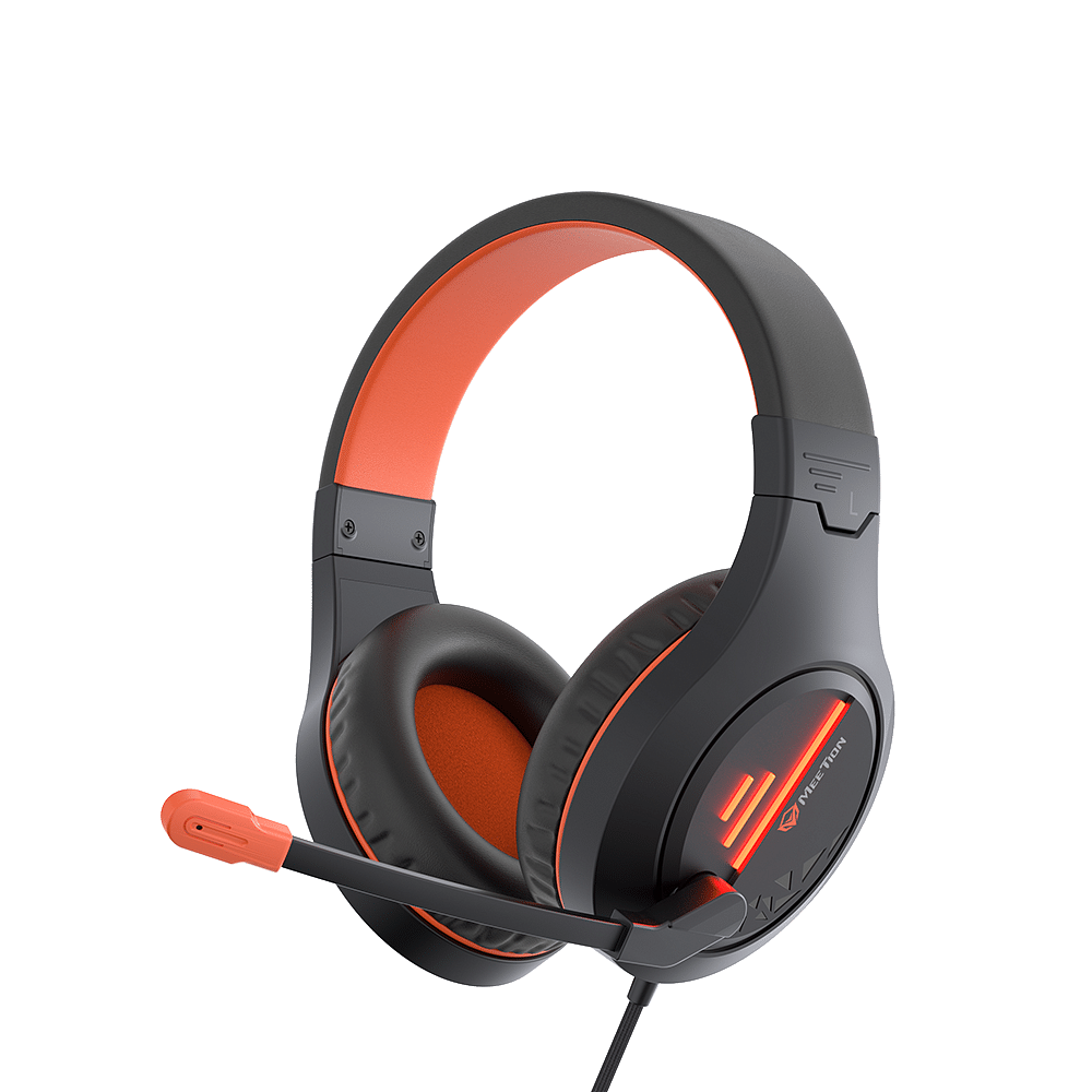 Meetion Stereo Gaming Headset with Mic Black Orange Lightweight BacklitHP021