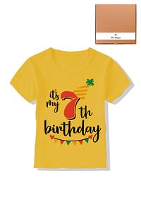 Its My 7th Birthday Party Boys and Girls Costume Tshirt Memorable Gift Idea Amazing Photoshoot Prop  - Yellow