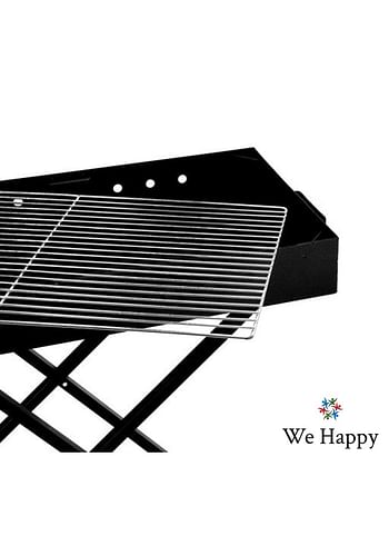 Barbecue Folding Outdoor Metal Grill with Blower Fan X Shape Stand 80 CM Large Black, Perfect for Camping, Picnic, and Easier to Carry