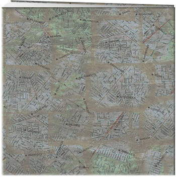 Pioneer MB10MAPC 12 Inch by 12 Inch Postbound Frame Front Memory Book, City Maps Design