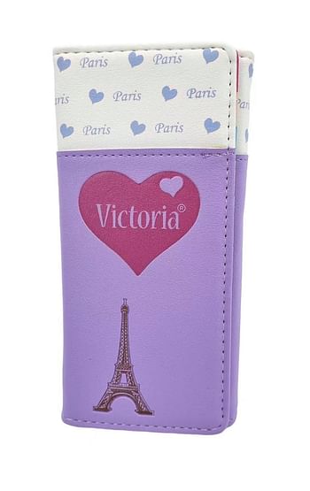 Set 2pcs Victoria Ladies Credit Card Trifold Clutch Wallet