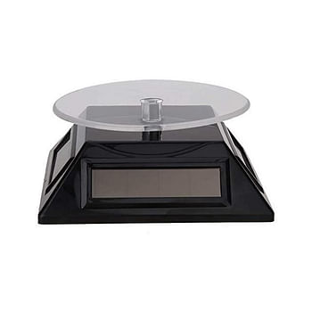 360°Solar Powered Rotating Display | Jwellery, Cellphone & Watch Stand | Black