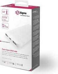 Sigma SPB5W 15cm Polymer Power Bank 5000 Mah - White