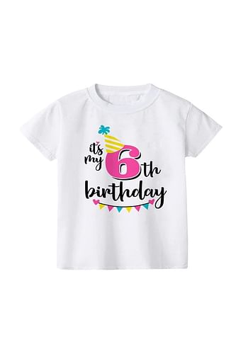 Its My 6th Birthday Party Boys and Girls Costume Tshirt Memorable Gift Idea Amazing Photoshoot Prop  - Pink