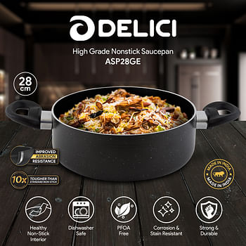 DELICI ASP28GE Superior Aluminium Body Saucepan