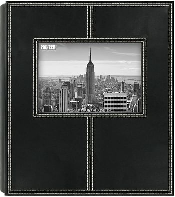 Pioneer Photo Albums 2PS-160 160-Pocket Sewn Leatherette Frame Cover Photo Album, Black