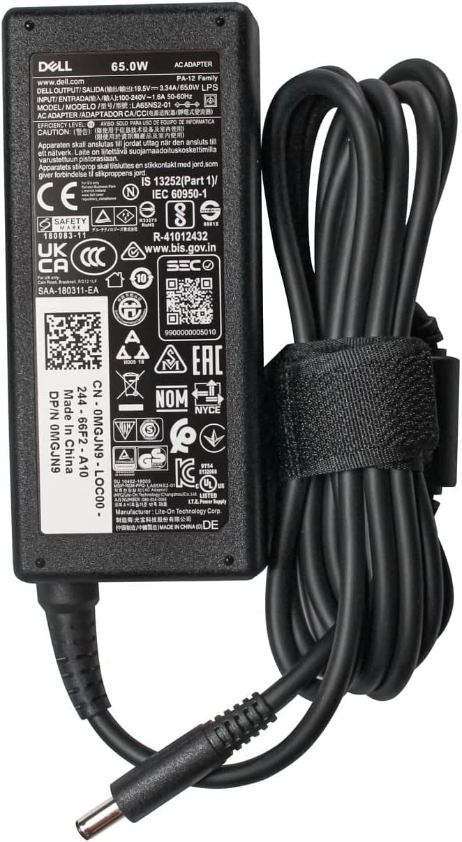 Original Dell Small Pin Laptop AC Adapter 65W, 19.5v 3.33A (4.5mm x 3.0mm)