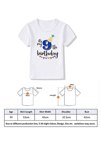 Its My 9th Birthday Party Boys and Girls Costume Tshirt Memorable Gift Idea Amazing Photoshoot Prop  - Blue