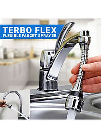 Turbo Flex Flexible Faucet Sprayer Silver
