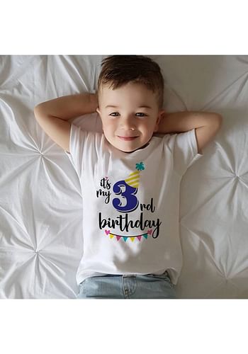 Its My 3rd Birthday Party Boys and Girls Costume Tshirt Memorable Gift Idea Amazing Photoshoot Prop  - Blue