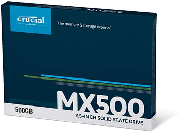 Crucial CT500MX500SSD1 MX500 500GB 3D NAND SATA 2.5 Inch Internal SSD - Metal 2.5 Inch