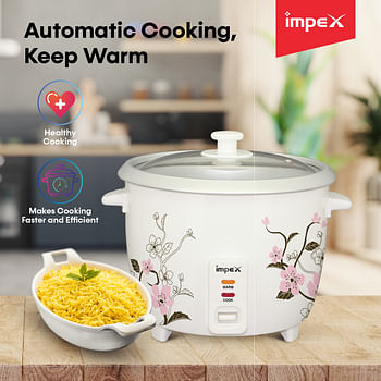 Impex RC 2801 1 Ltr 400W Electric Rice Cooker featuring Automatic cooking