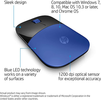 HP  Z3700 Wireless Mouse Blue Nero