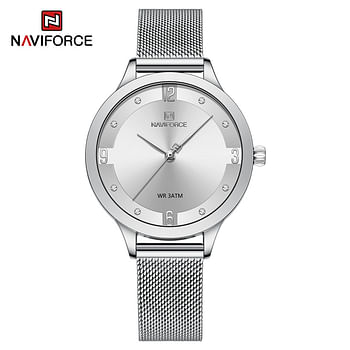 NAVIFORCE NF5023 Rose Gold Diamond Watch For Women Luxury Crystal Quartz Analog S/W