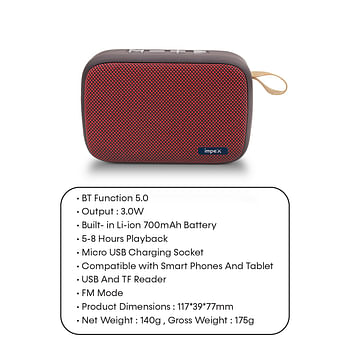 Impex BLUE BLAST 700mAh 3.0W Bluetooth Speaker