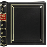 Pioneer Photo 200-Pocket Coil Bound Photo Album for 4 by 6-Inch Prints, Black Leatherette with Gold Accents Cover