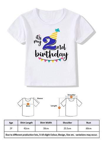 Its My 2nd Birthday Party Boys and Girls Costume Tshirt Memorable Gift Idea Amazing Photoshoot Prop  - Blue