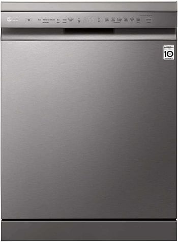 LG 9 Programs 14 Place settings Free Standing Dishwasher, Platinum Silver - DFB512FP